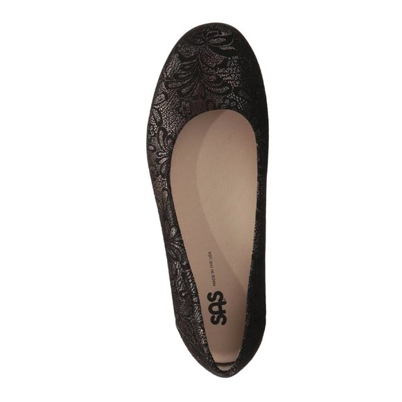 SAS Leather Scenic Flats Black Lace Size 8.5 Wide - Picture 11 of 12